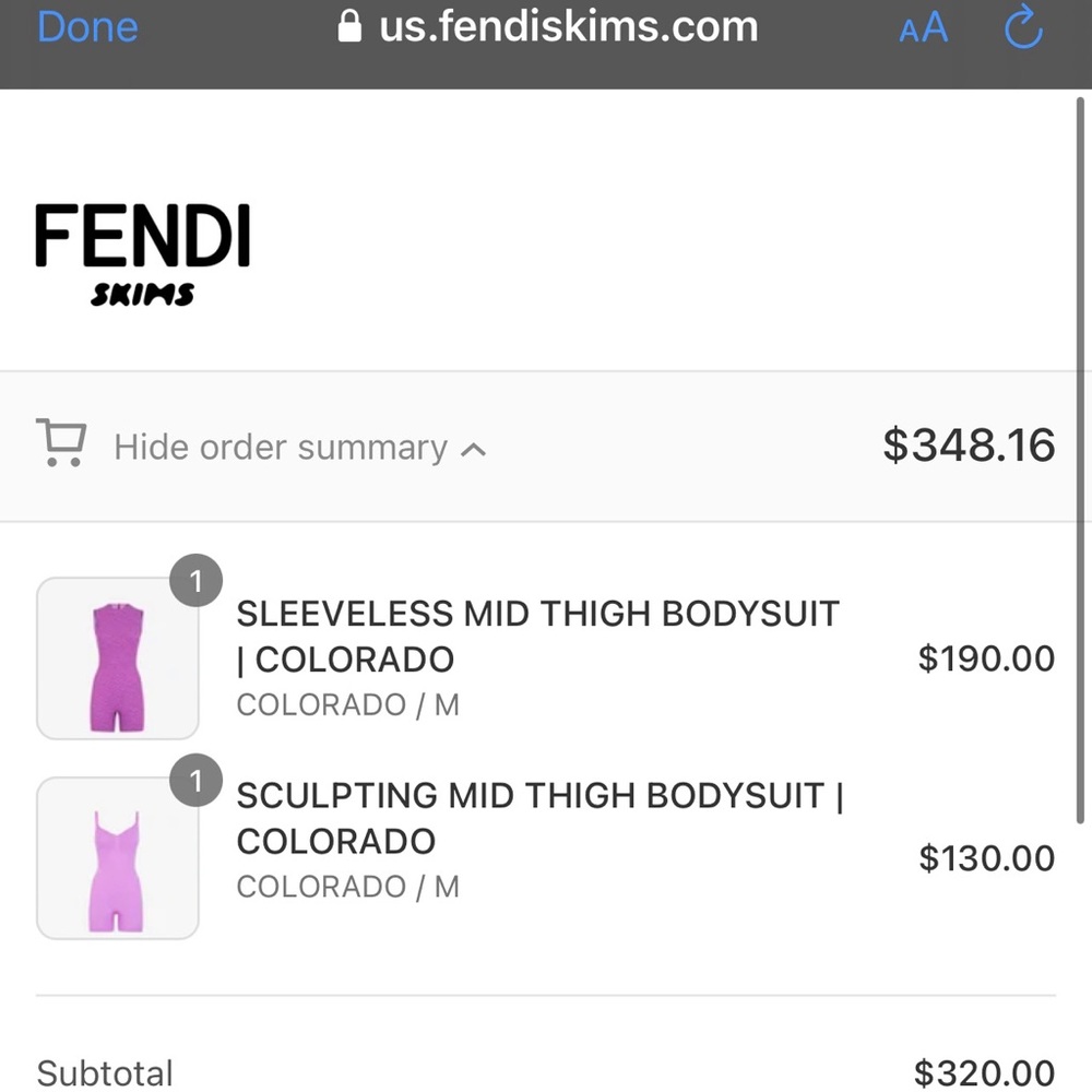 Fendi X Skims sleeveless Mid Bodysuit - Picture 2 of 3